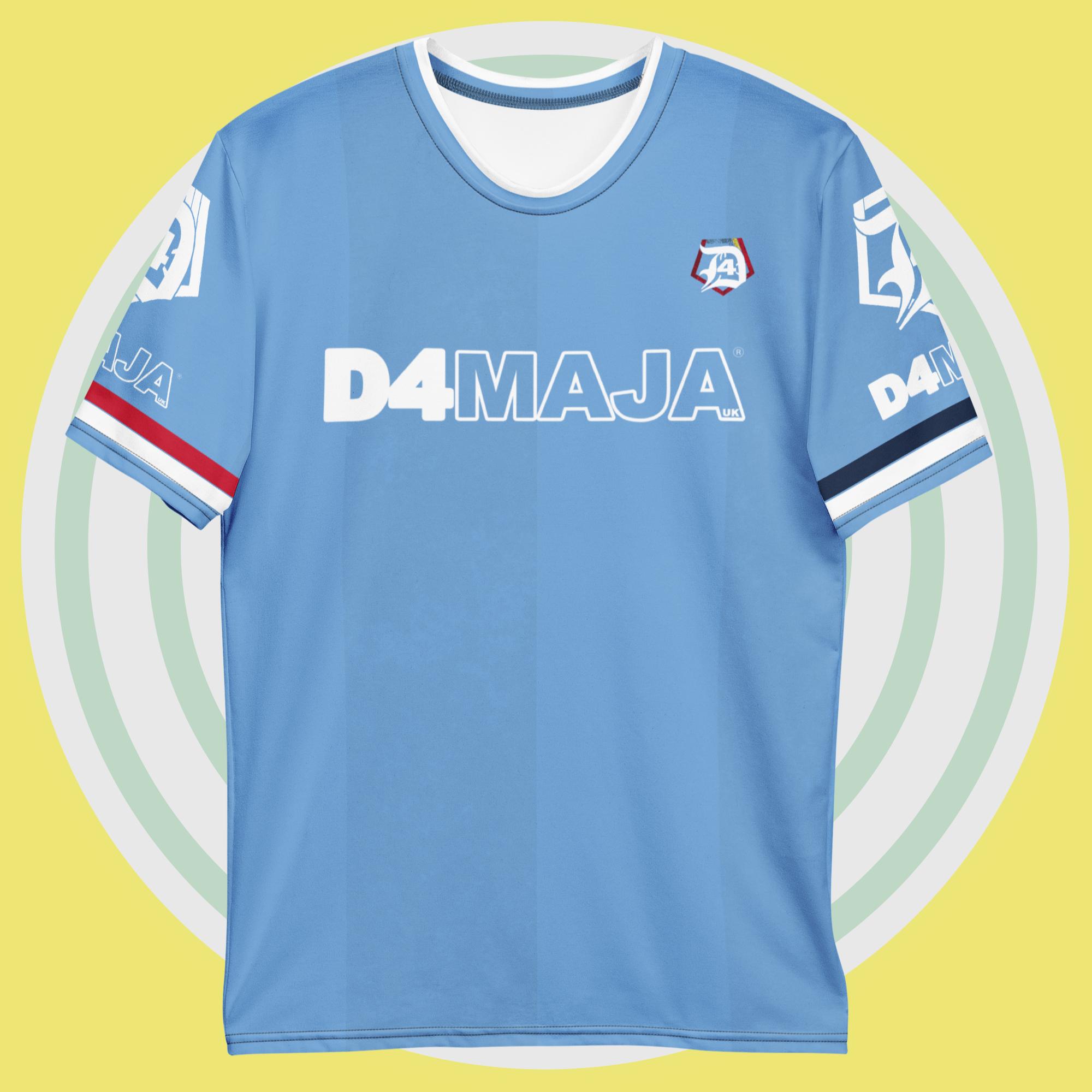 Sky blue Nostalgia t-shirt with Cyrile Regis image on back